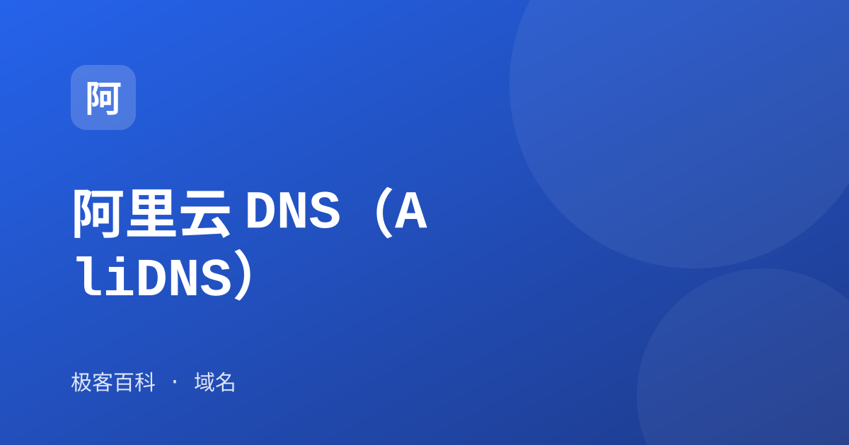 阿里云 DNS（AliDNS）
