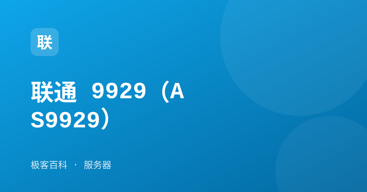 联通 9929（AS9929）