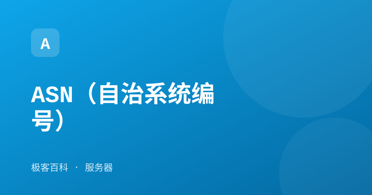 ASN（自治系统编号）