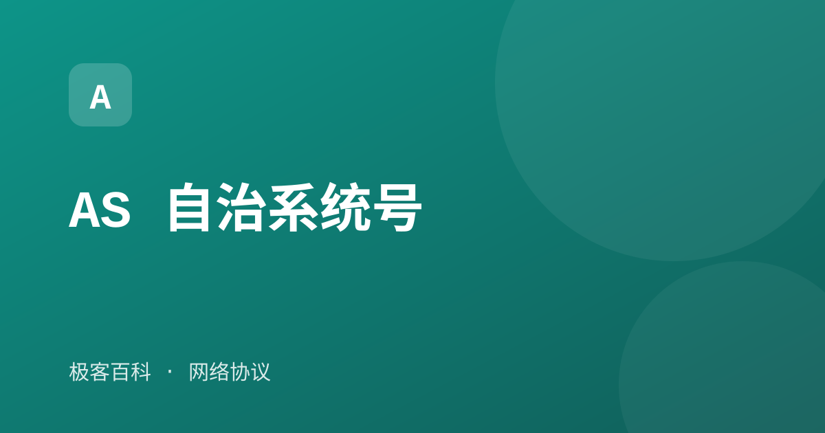 AS 自治系统号