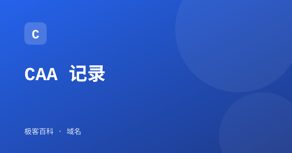 CAA 记录