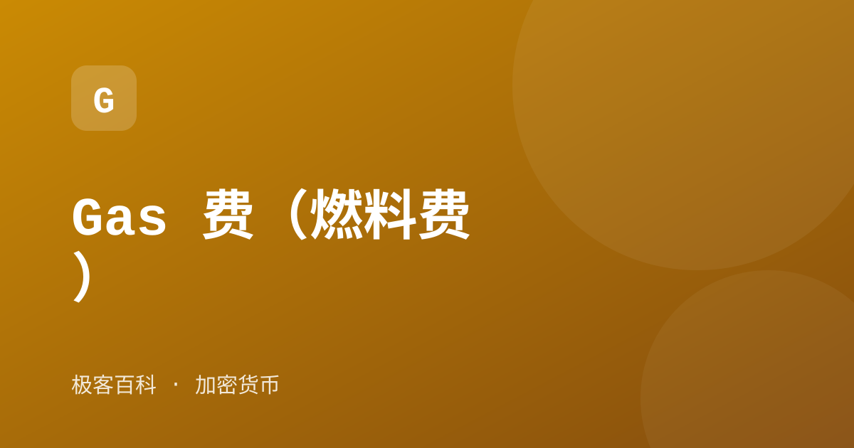 Gas 费（燃料费）