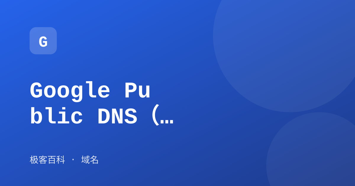 Google Public DNS（8.8.8.8）