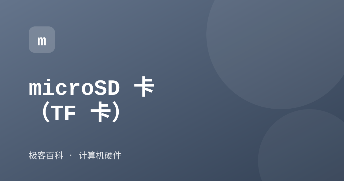 microSD 卡（TF 卡）