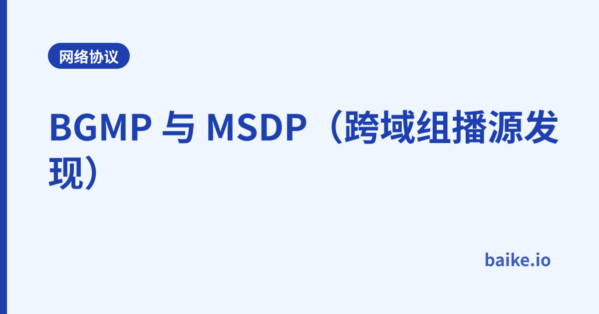 BGMP 与 MSDP（跨域组播源发现）