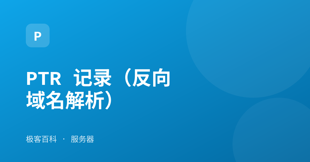 PTR 记录（反向域名解析）