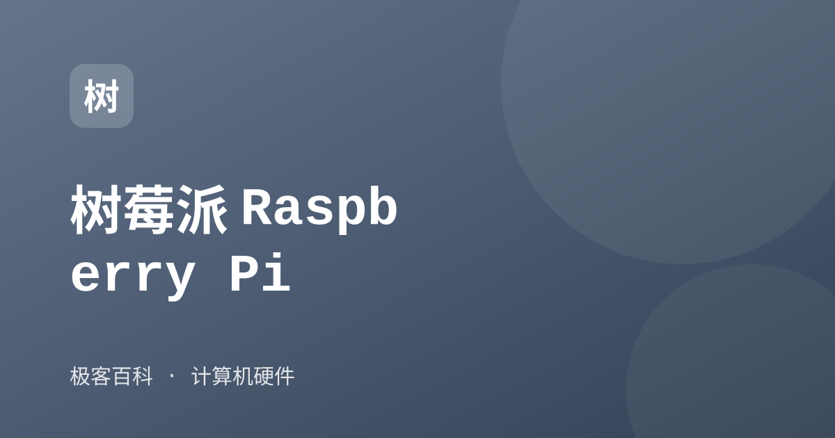 树莓派 Raspberry Pi
