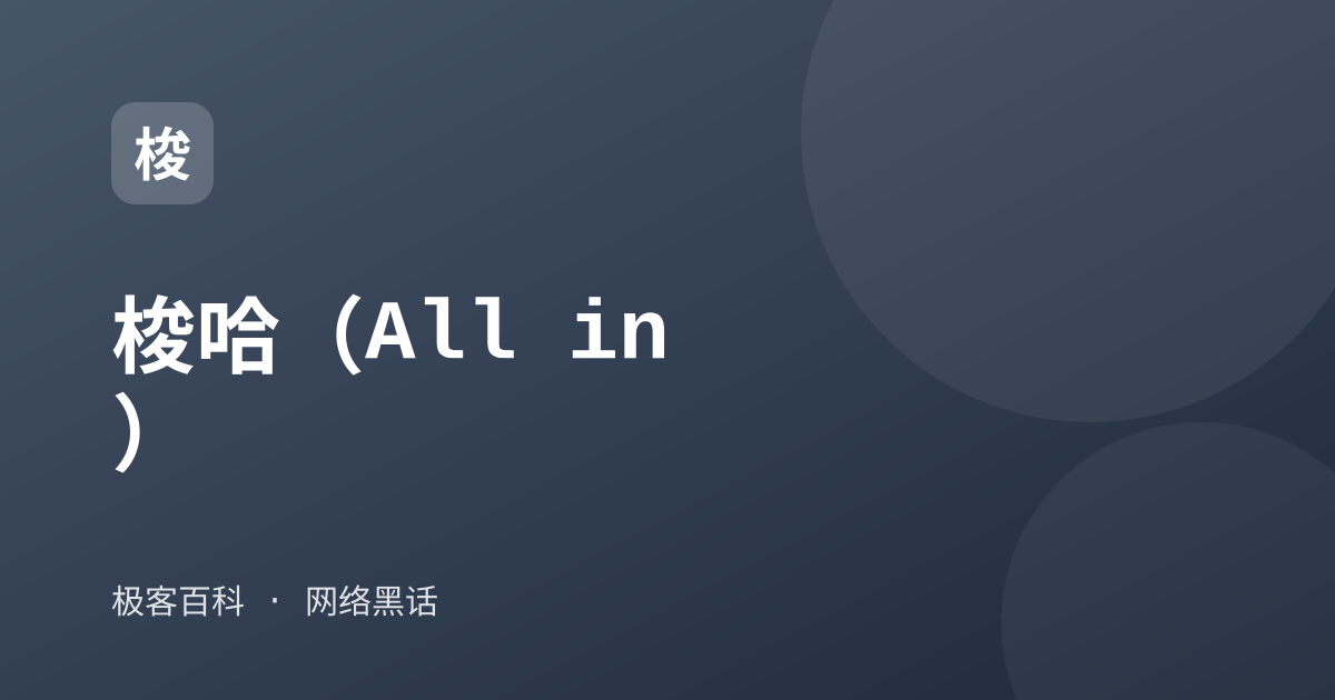 梭哈（All in）