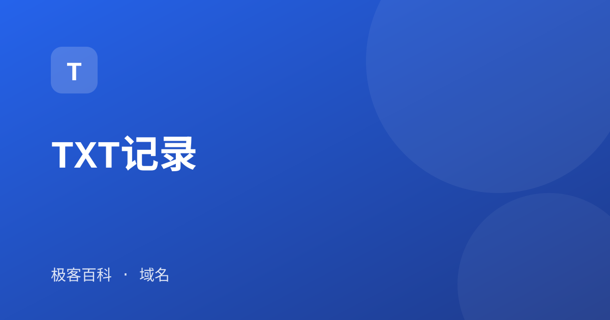 TXT记录