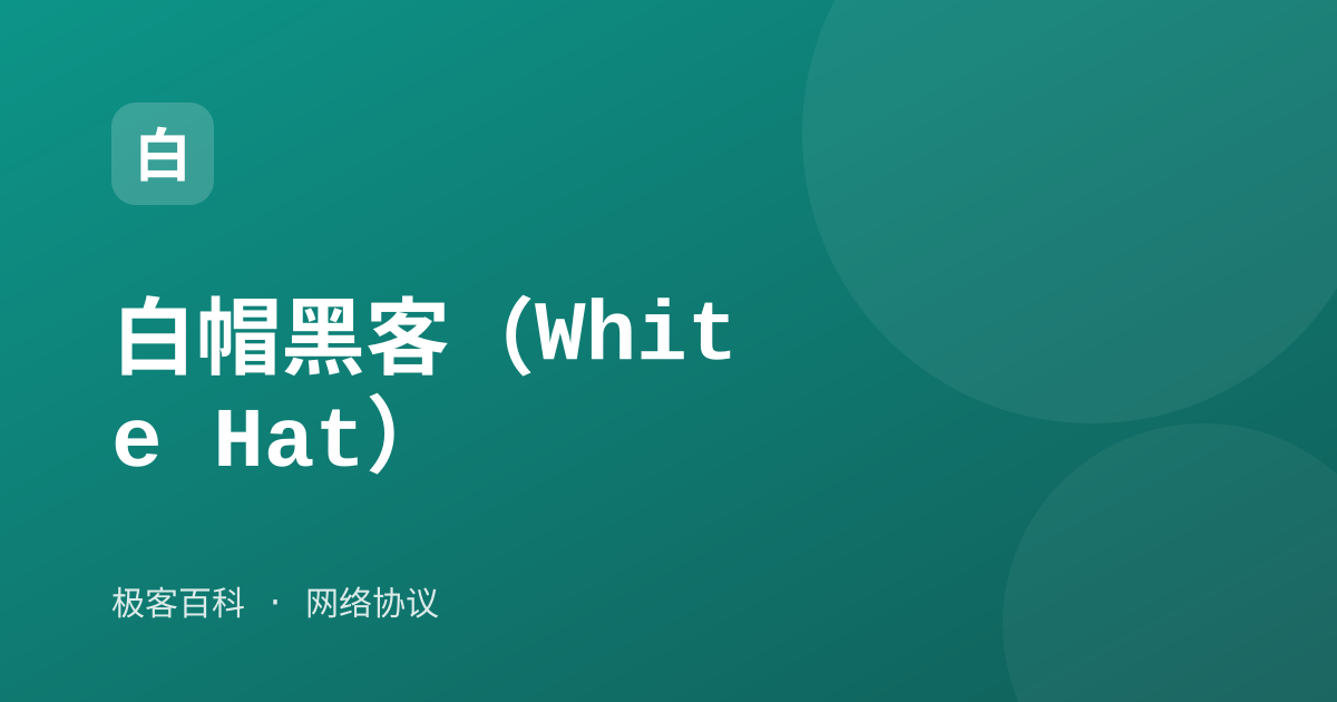 白帽黑客（White Hat）